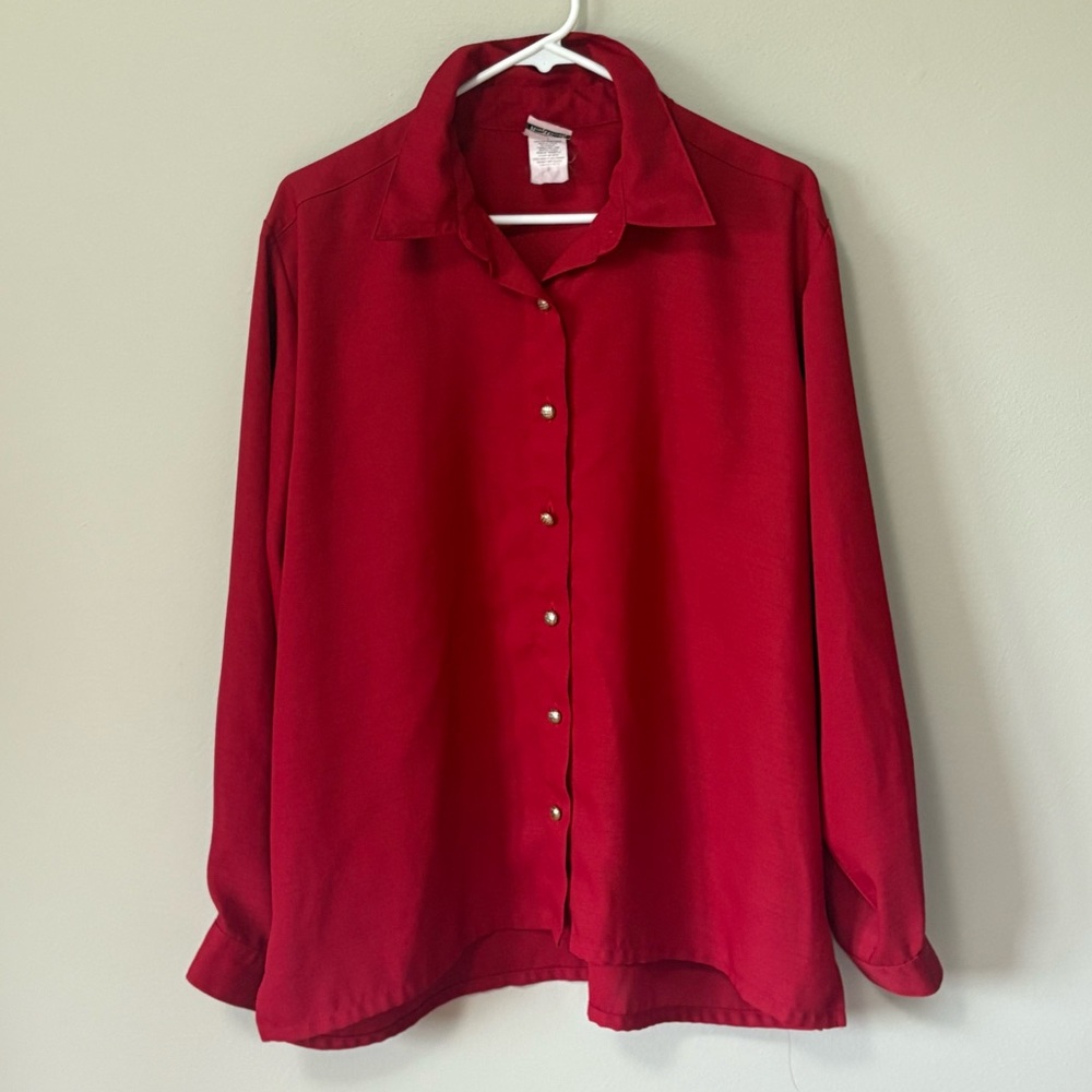 Bonworth Button Down Blouse Red